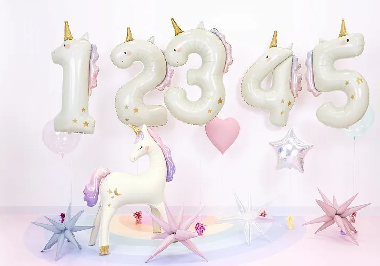 Balon foliowy Cyfra "5" Jednorożec 93cm FB359-5 PartyDeco